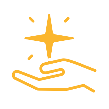 Northstar Career Center Icon - Yellow hand holding star