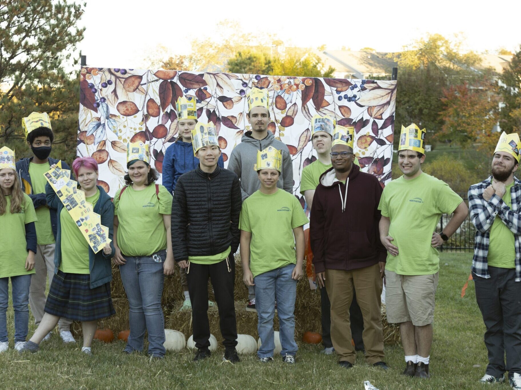 Senior class wearing crowns