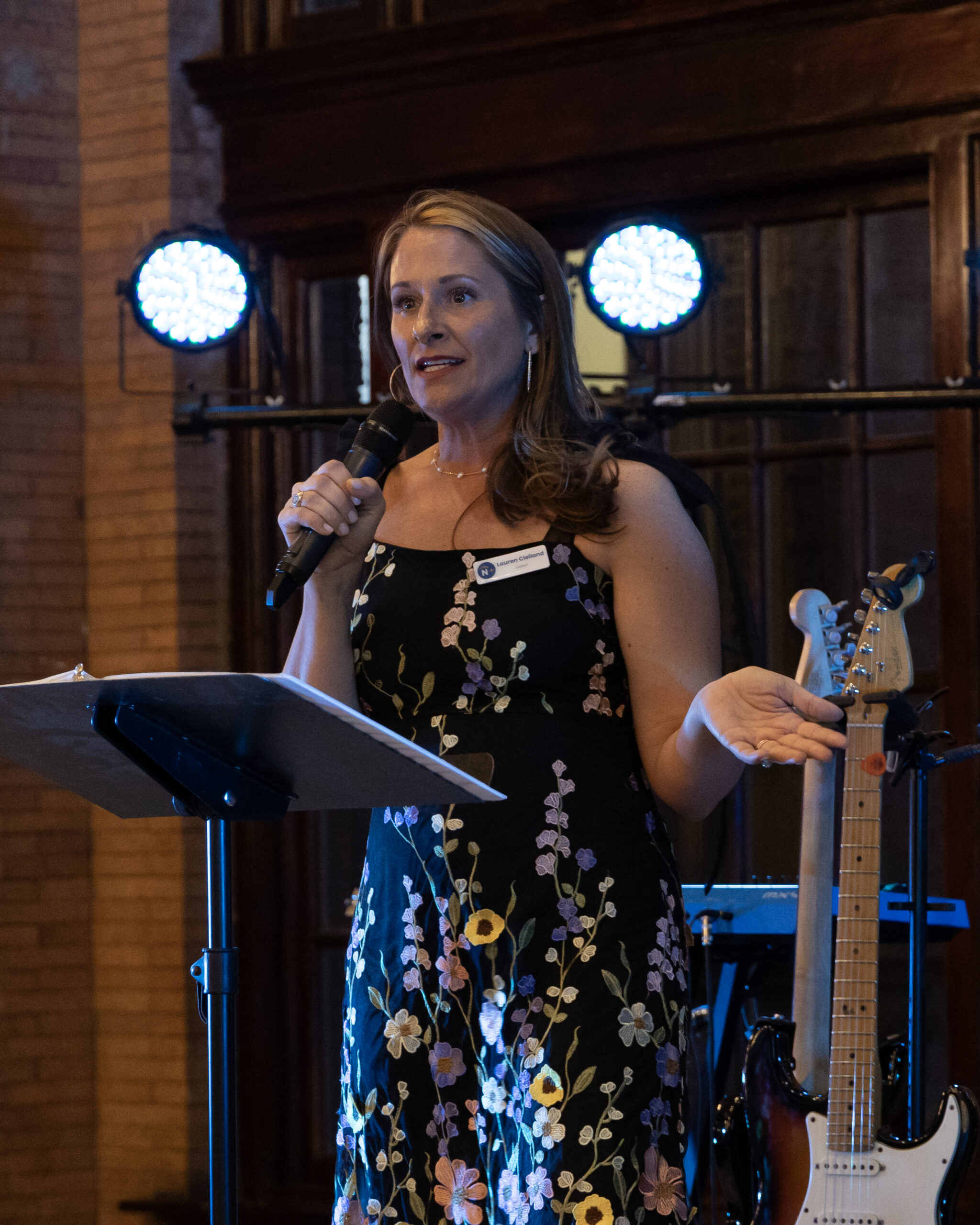 The Gala Master of Ceremonies addresses the crowd.