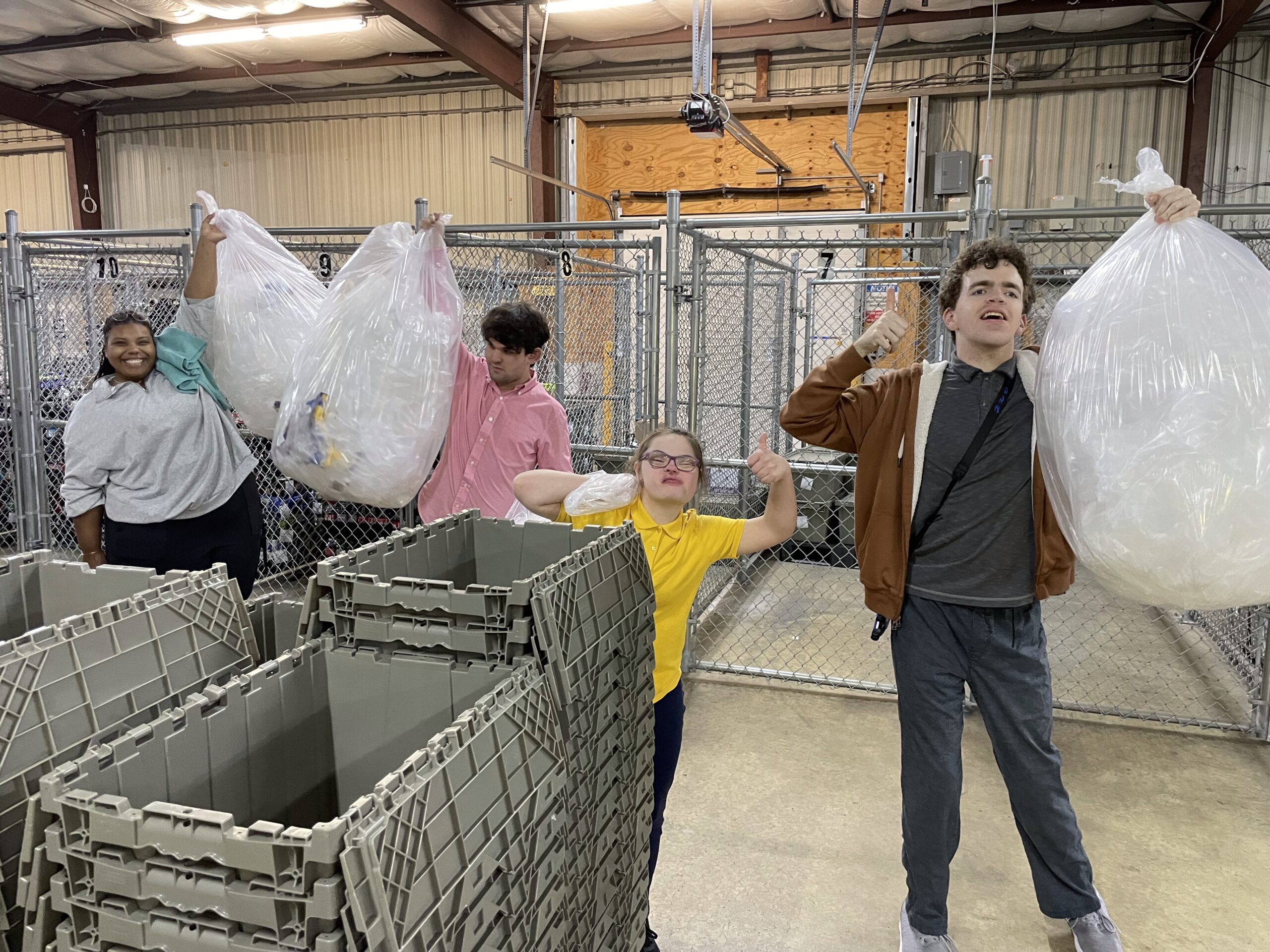 Students perform tasks at a business partner worksite.