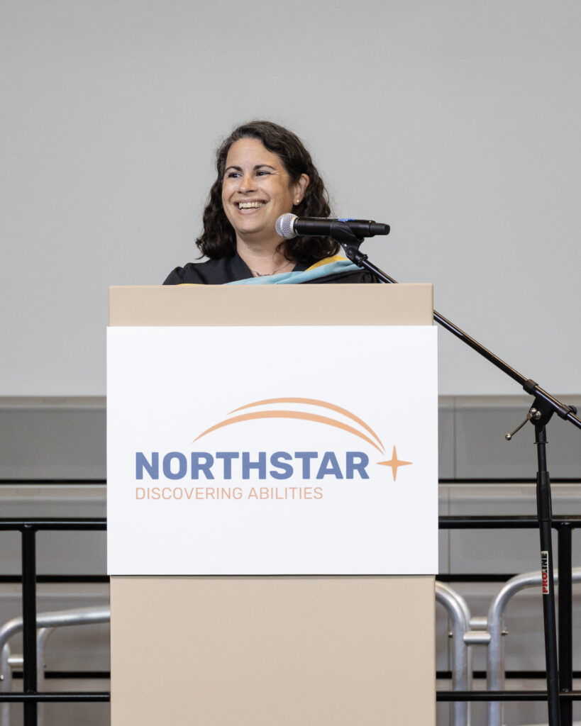 CHuennekens Graduation Catie Huennekens addresses the crowd at the 2025 Graduation Ceremony.